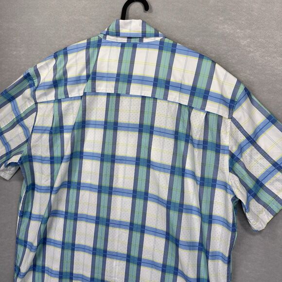NWT Huk Men’s Latitude Tide Point Short Sleeve Button Up Flannel Performance New - Picture 12 of 15